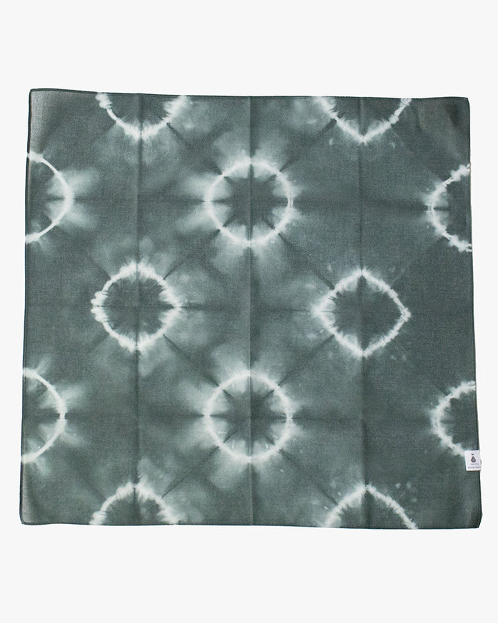 Japanese Handkerchief, Slate Blue and White Tie Dye