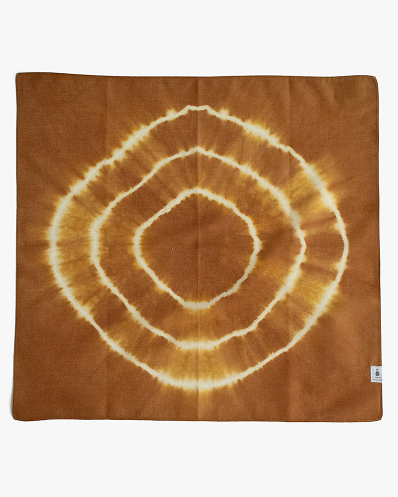 Japanese Handkerchief, Brown and White Tie Dye