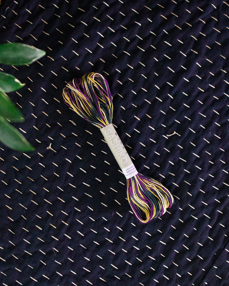 Sashiko Thread, Multi Color,  Purple Yellow