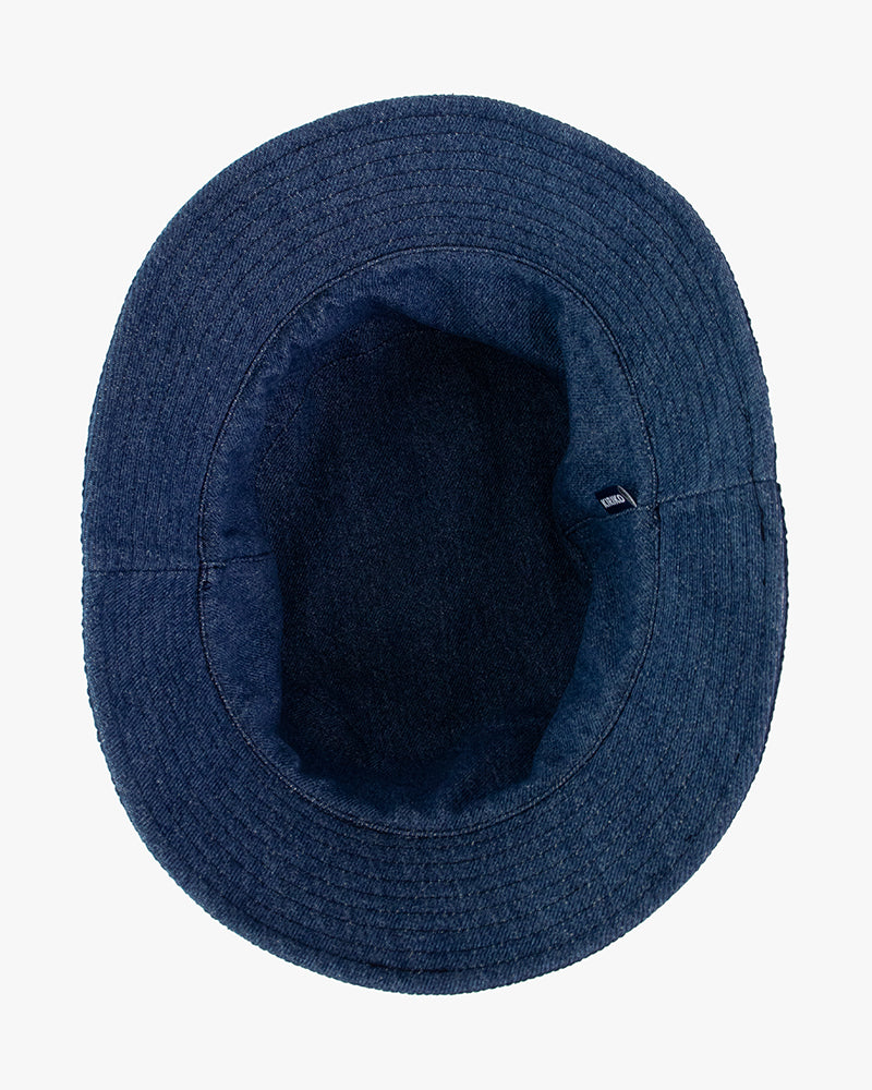 Kiriko Original Bucket Hat, Reversible Navy Sashi-ori and Denim