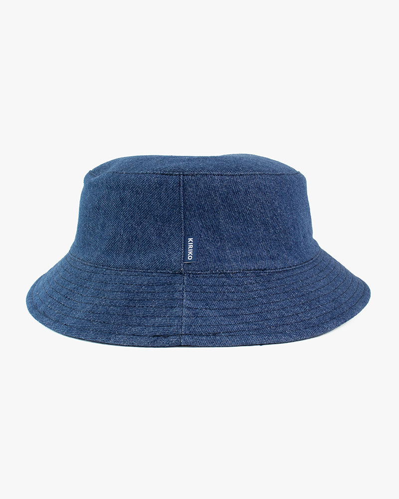Kiriko Original Bucket Hat, Reversible Navy Sashi-ori and Denim