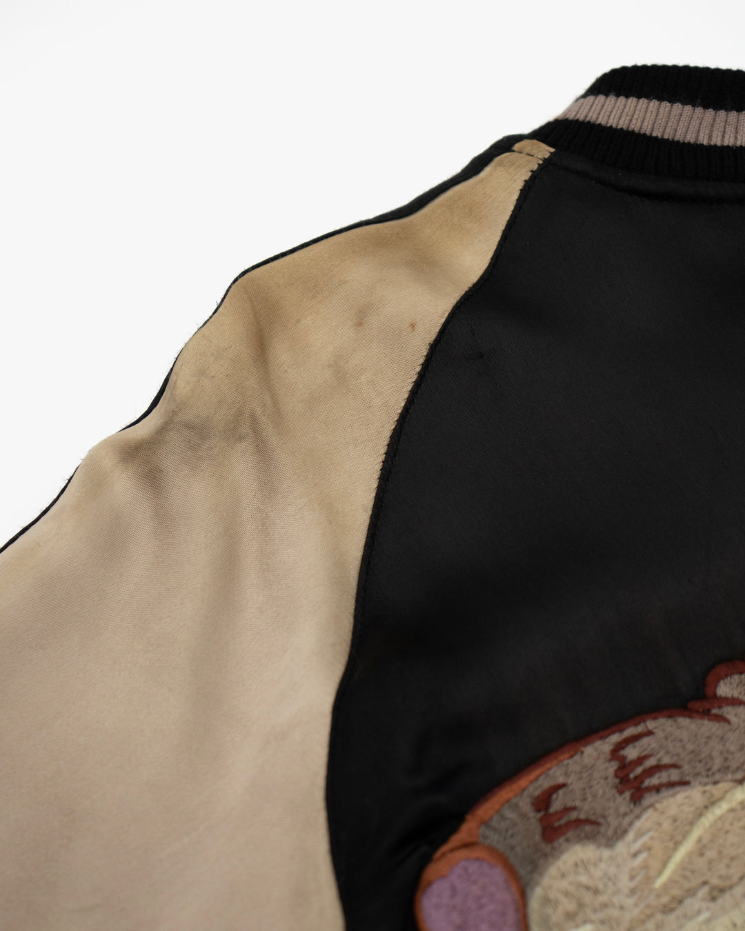 Japanese Repro Souvenir Jacket, M, Japanese Classic Script, Reversible Tiger Black and Green