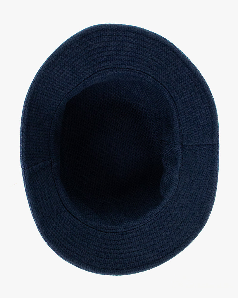 Kiriko Original Bucket Hat, Reversible Navy Sashi-ori and Denim