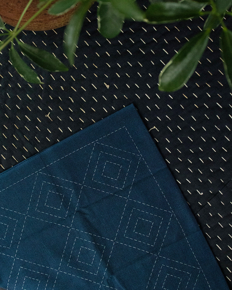Hana-Fukin Sashiko Sampler, Tatemimasu, Navy