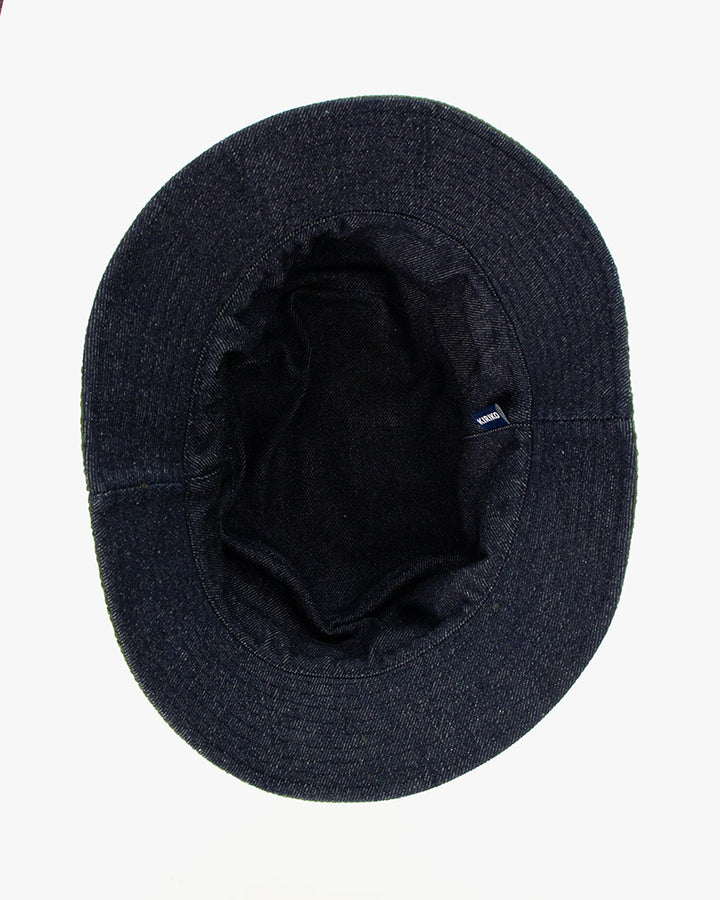 Kiriko Original Bucket Hat, Reversible Green Sashi-ori and Denim