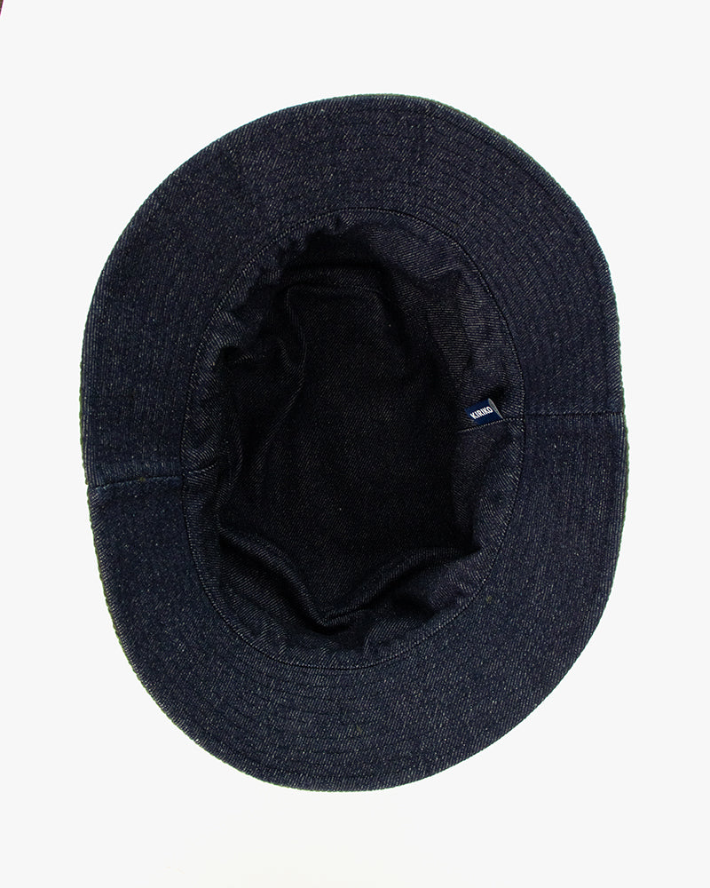 Kiriko Original Bucket Hat, Reversible Green Sashi-ori and Denim