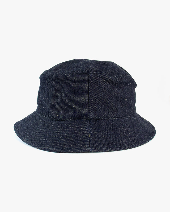 Kiriko Original Bucket Hat, Reversible Green Sashi-ori and Denim