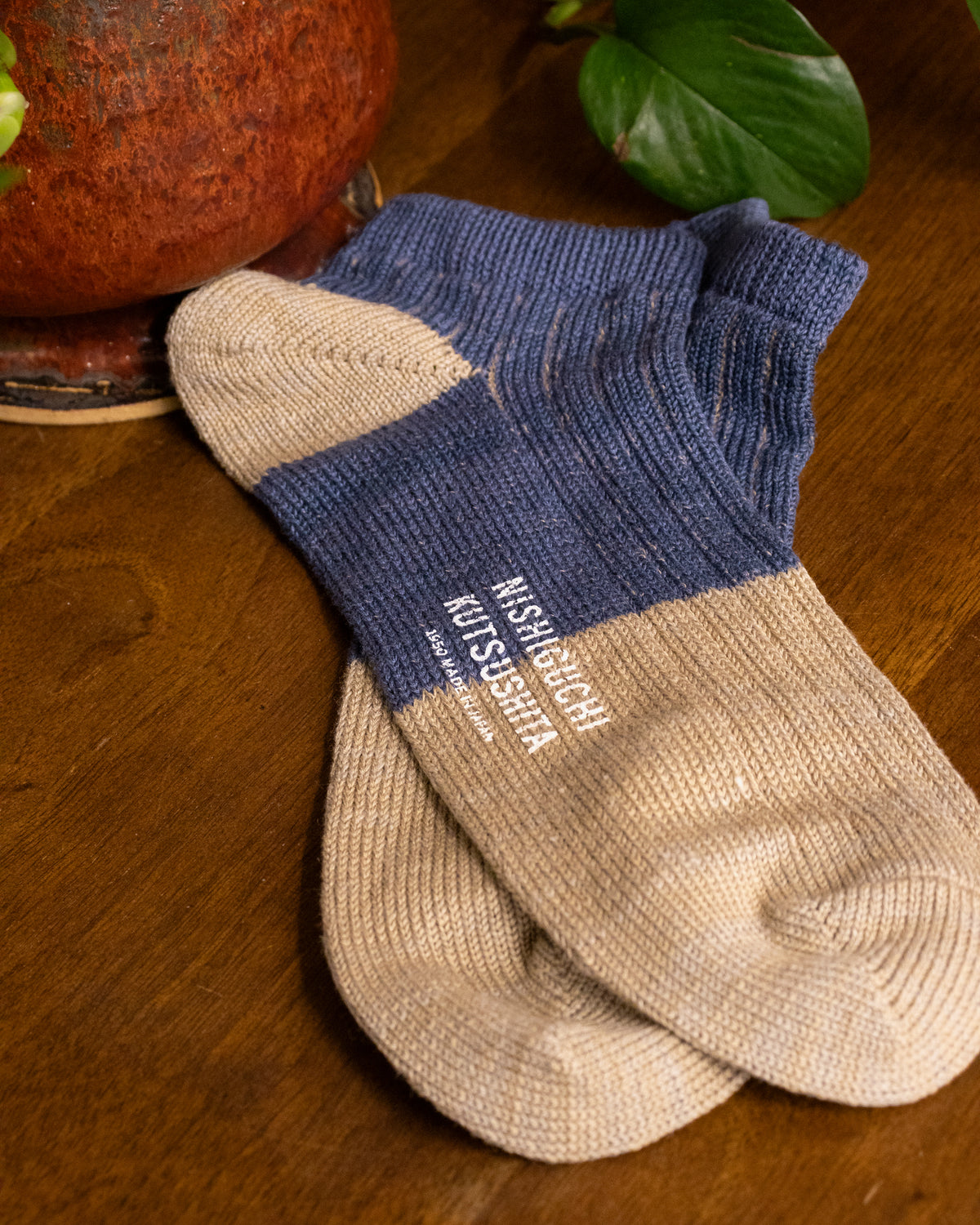 Knitwin, Ankle Socks, Linen and Cotton, Oslo Blue