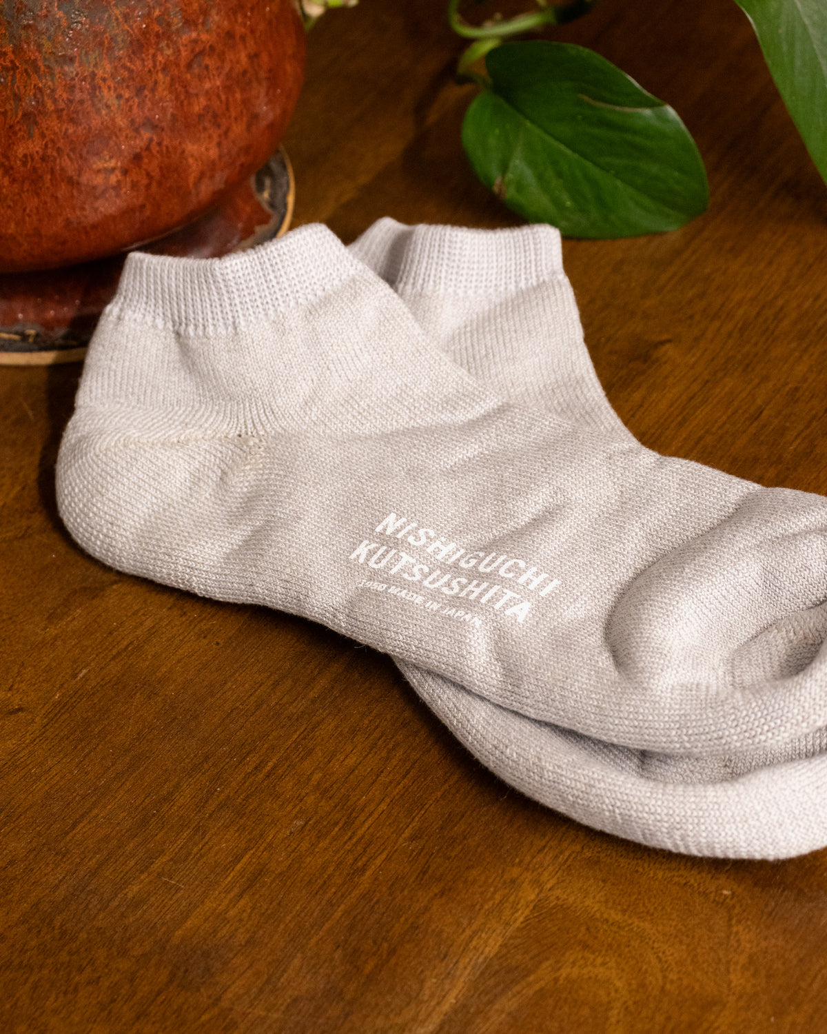 Knitwin, Anklet Socks, Linen Cotton Pile, Sampo Light Gray