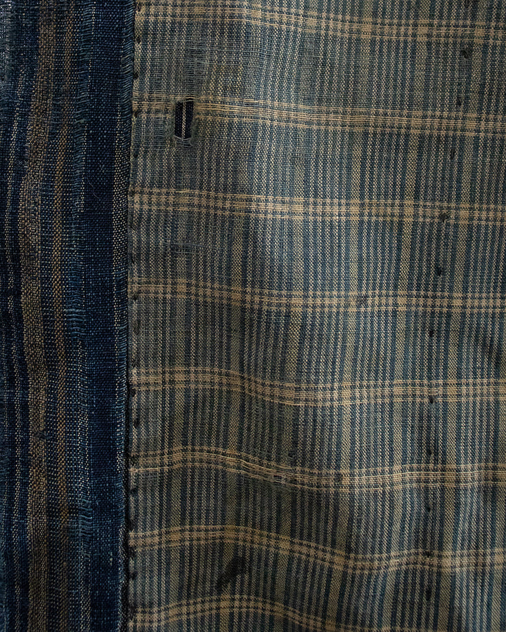 Vintage Boro Blanket, Indigo Kasuri and Shima with Patches