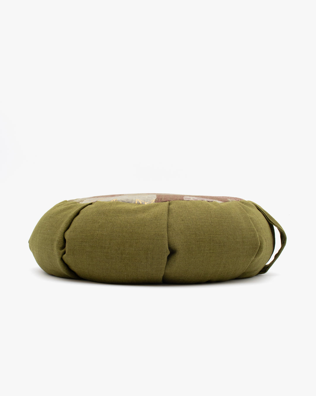 Kiriko Original Meditation Pillow, Two-Tone Zafu, Solid Green and Azuki and Gold