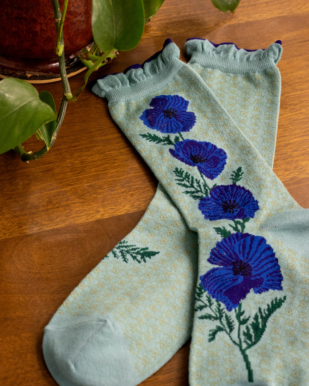 Debby Co. Crew Socks, Andeotte Collection, Mia Blue