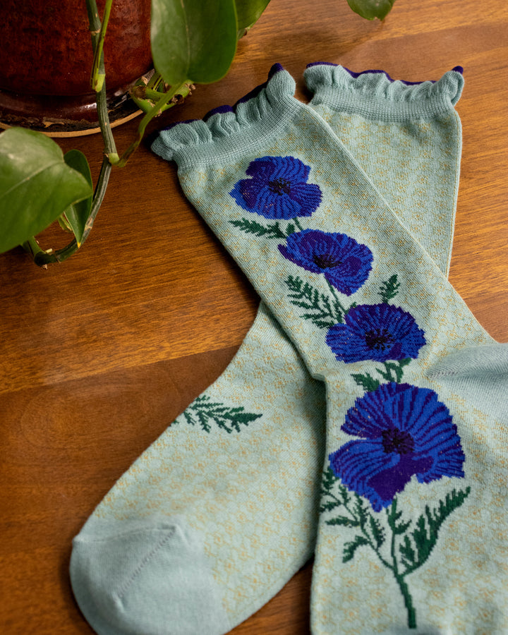 Debby Co. Crew Socks, Andeotte Collection, Mia Blue