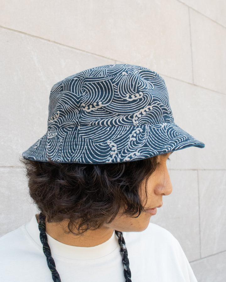 Kiriko Original Indigo Bucket Hat, Reversible, Nami Denim