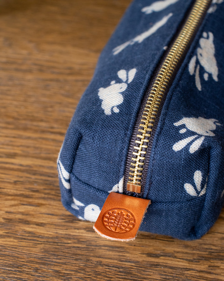 Kiriko Original Pencil Pouch, Indigo Usagi