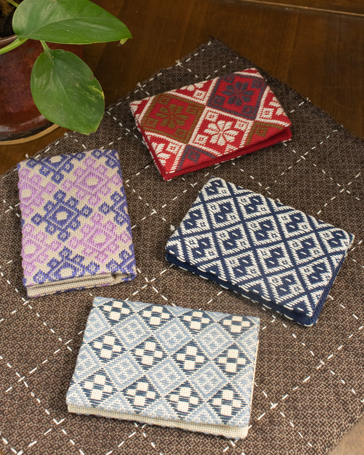 Kogin Sashiko Card Case, Kind Offer, Geometric Pattern