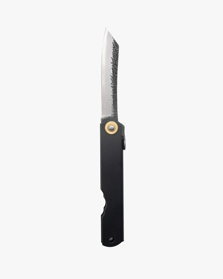 Higonokami, Japanese Knife, Hammered Back, Black 100mm