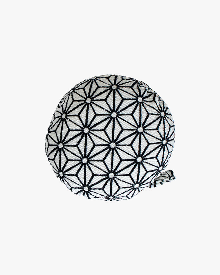 Hiro, Macaron Measure Pin Cushion, Black and White, Asanoha