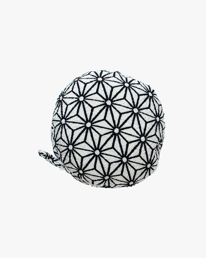 Hiro, Macaron Measure Pin Cushion, Black and White, Asanoha