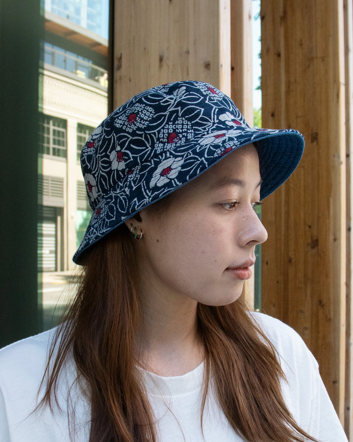 Kiriko Original Indigo Bucket Hat, Reversible, Tsubaki Denim