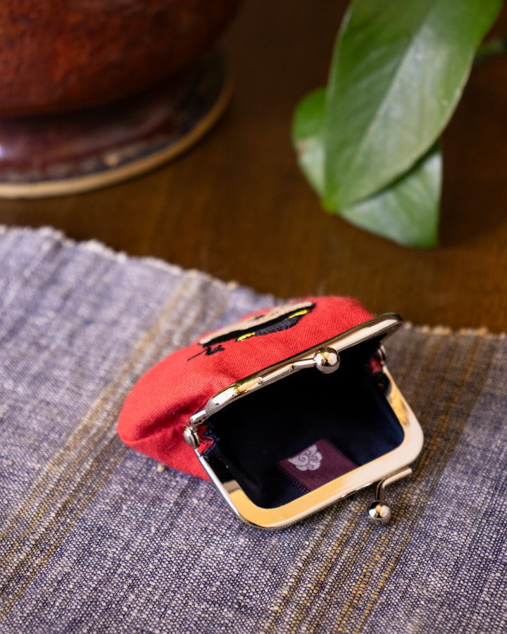 Wa Modern, Embroidered Mini Coin Purse, Onna