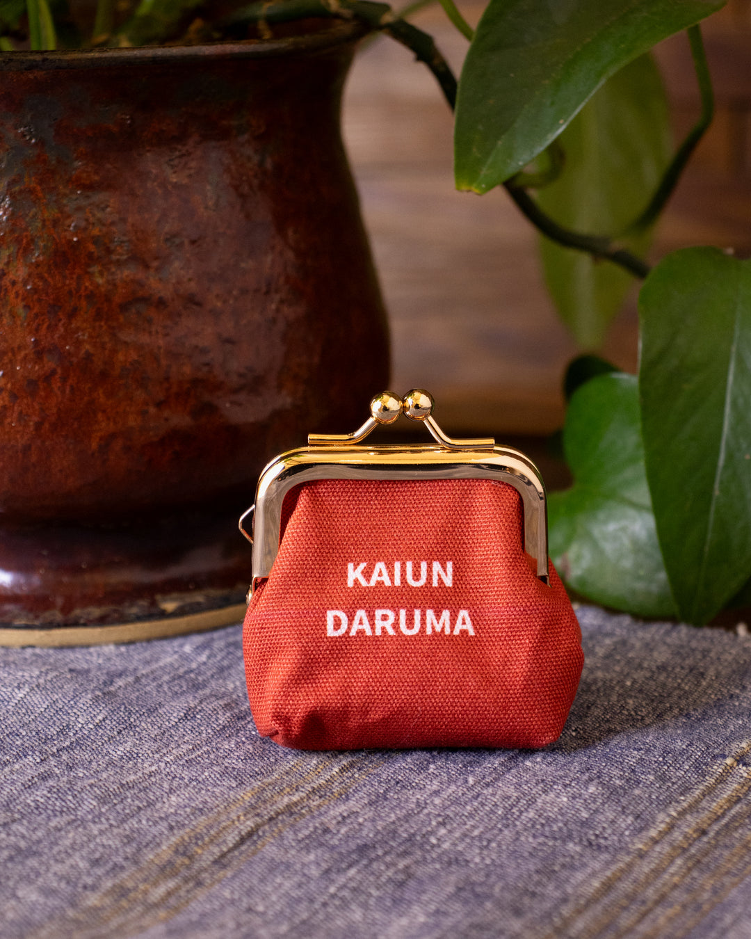 Wa Modern, Mini Coin Purse, Red Kaiun Daruma