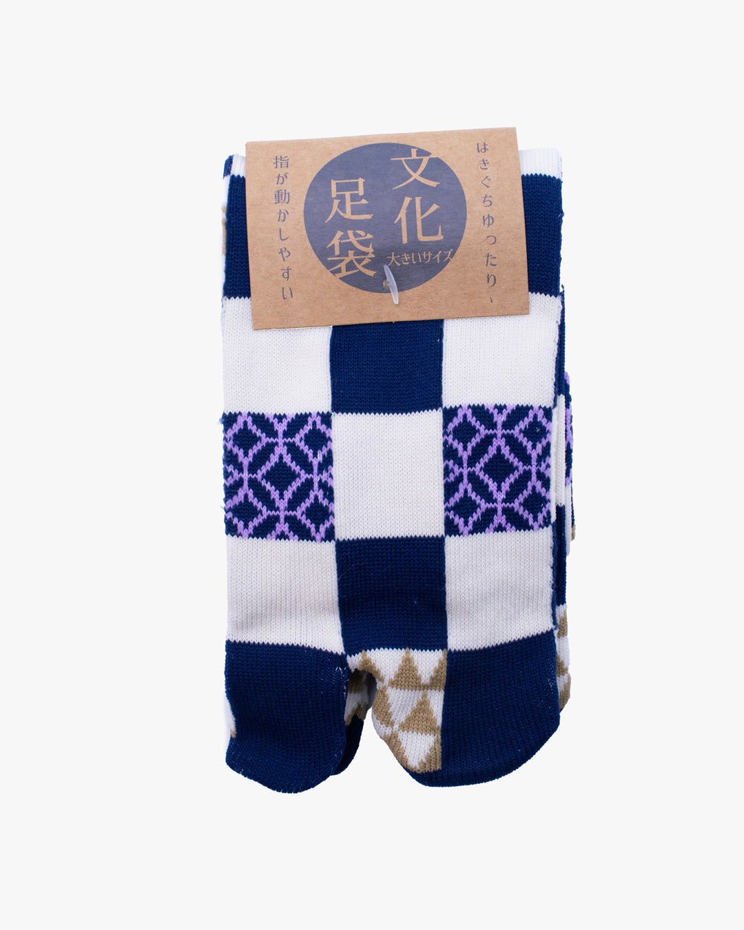 Kurochiku, Tabi Socks, White and Blue Checker (M/L)
