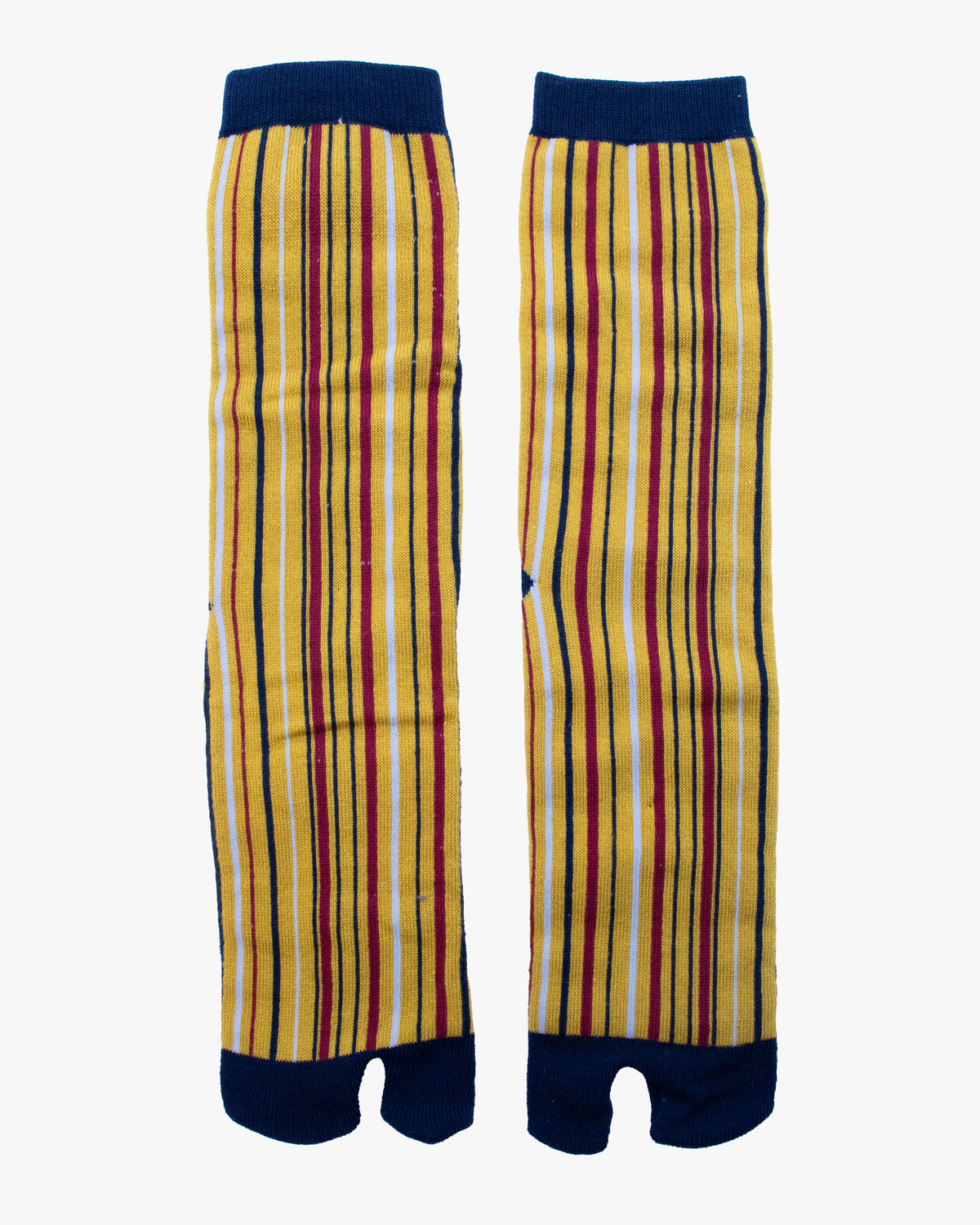 Kurochiku, Tabi Socks, Yellow with Red and Grey Shima (M/L)