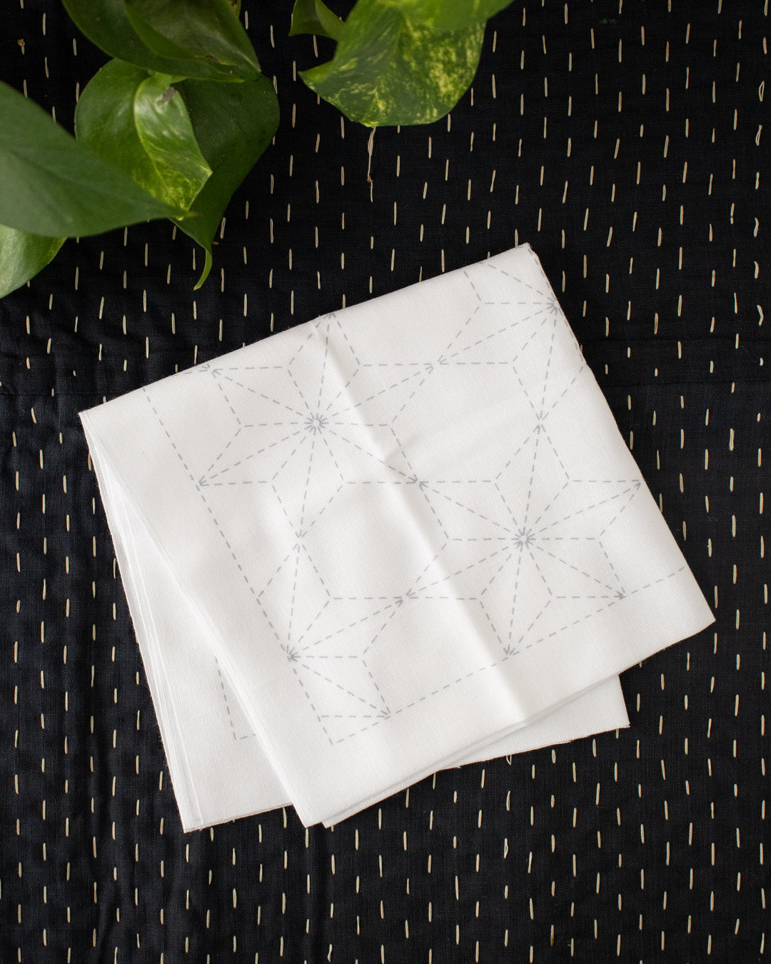 Hana-Fukin Sashiko Sampler, Tobi Asanoha, White