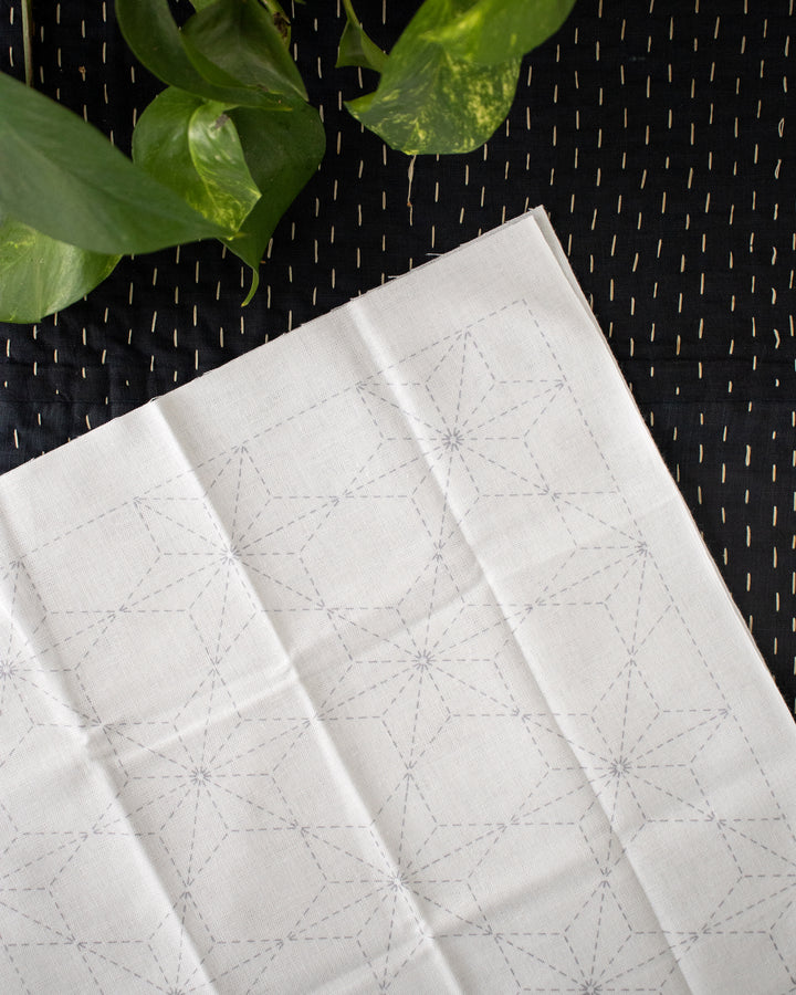 Hana-Fukin Sashiko Sampler, Tobi Asanoha, White