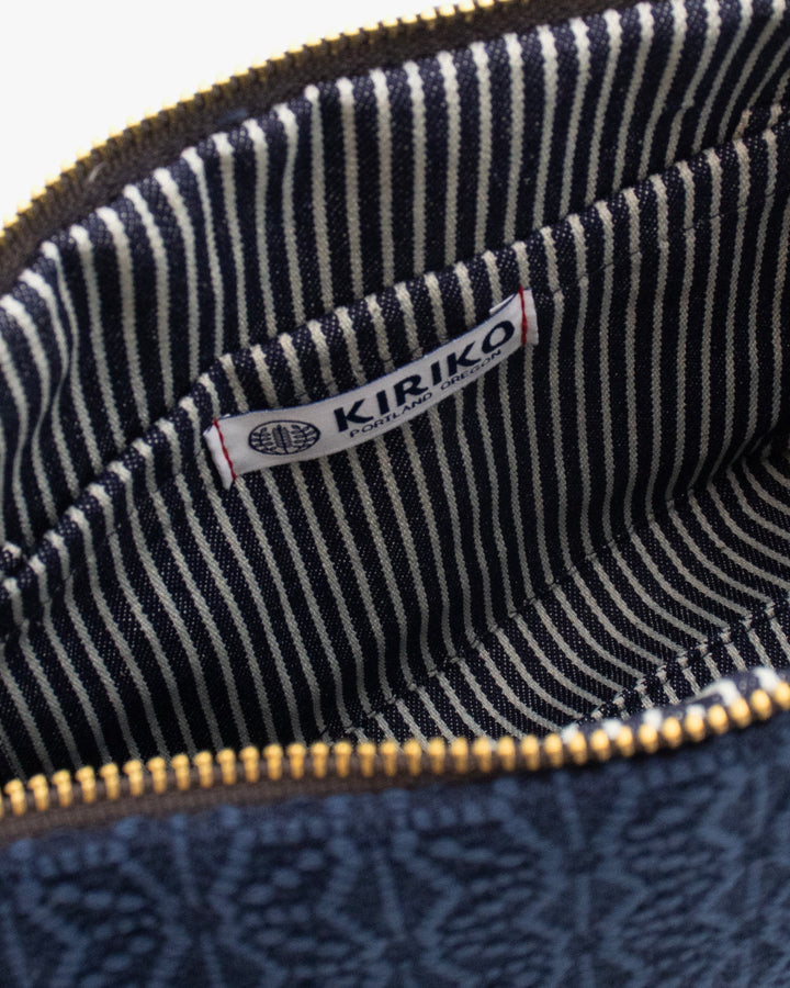 Kiriko Original Stand-Up Pouch, Kogin Asanoha, Indigo