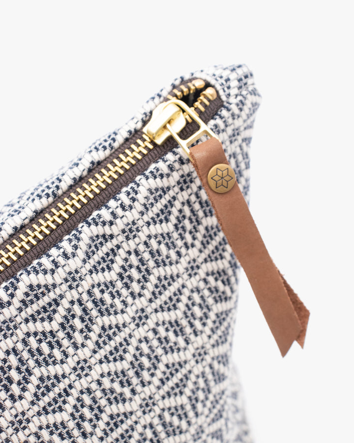 Kiriko Original Stand-Up Pouch, Kogin Asanoha, Indigo and White