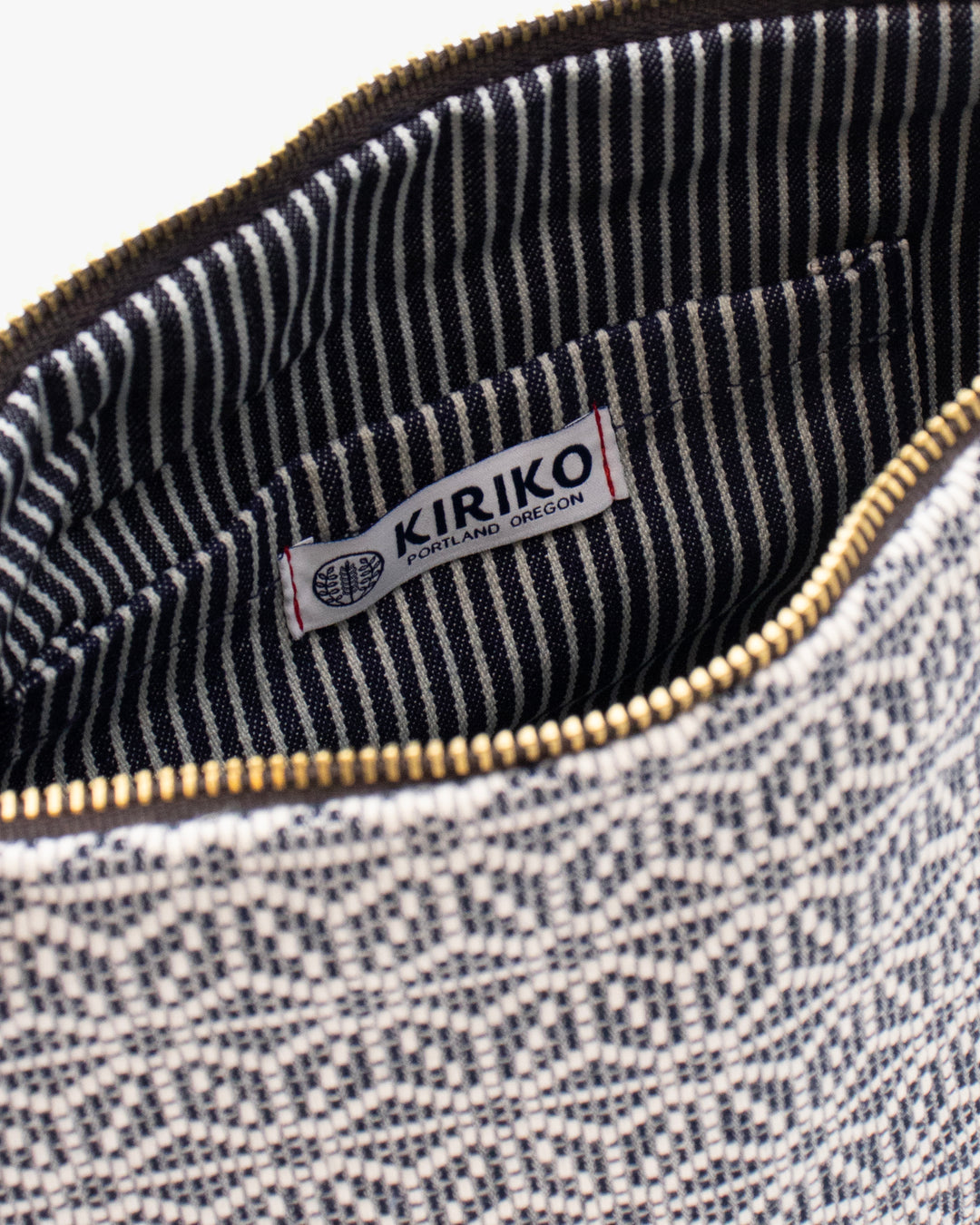 Kiriko Original Stand-Up Pouch, Kogin Asanoha, Indigo and White