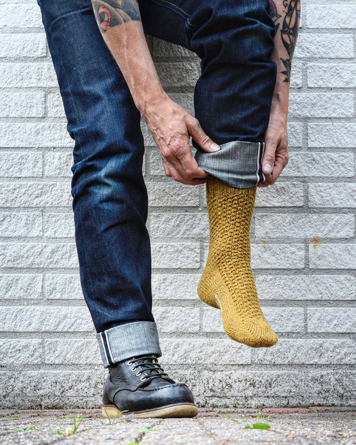 Knitwin, Crew Socks, Boston Wool Mustard