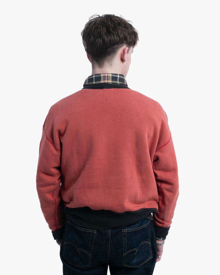 Japanese Repro Long-Sleeve Shirt, XL, Warehouse &amp; Co, Burnt Orange with Brown Contrast Rib