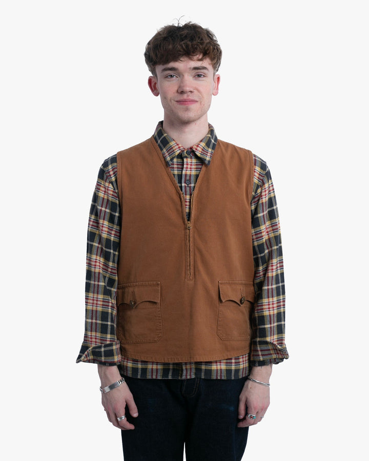 Japanese Repro Pullover Vest, M, Tatamize, Clay