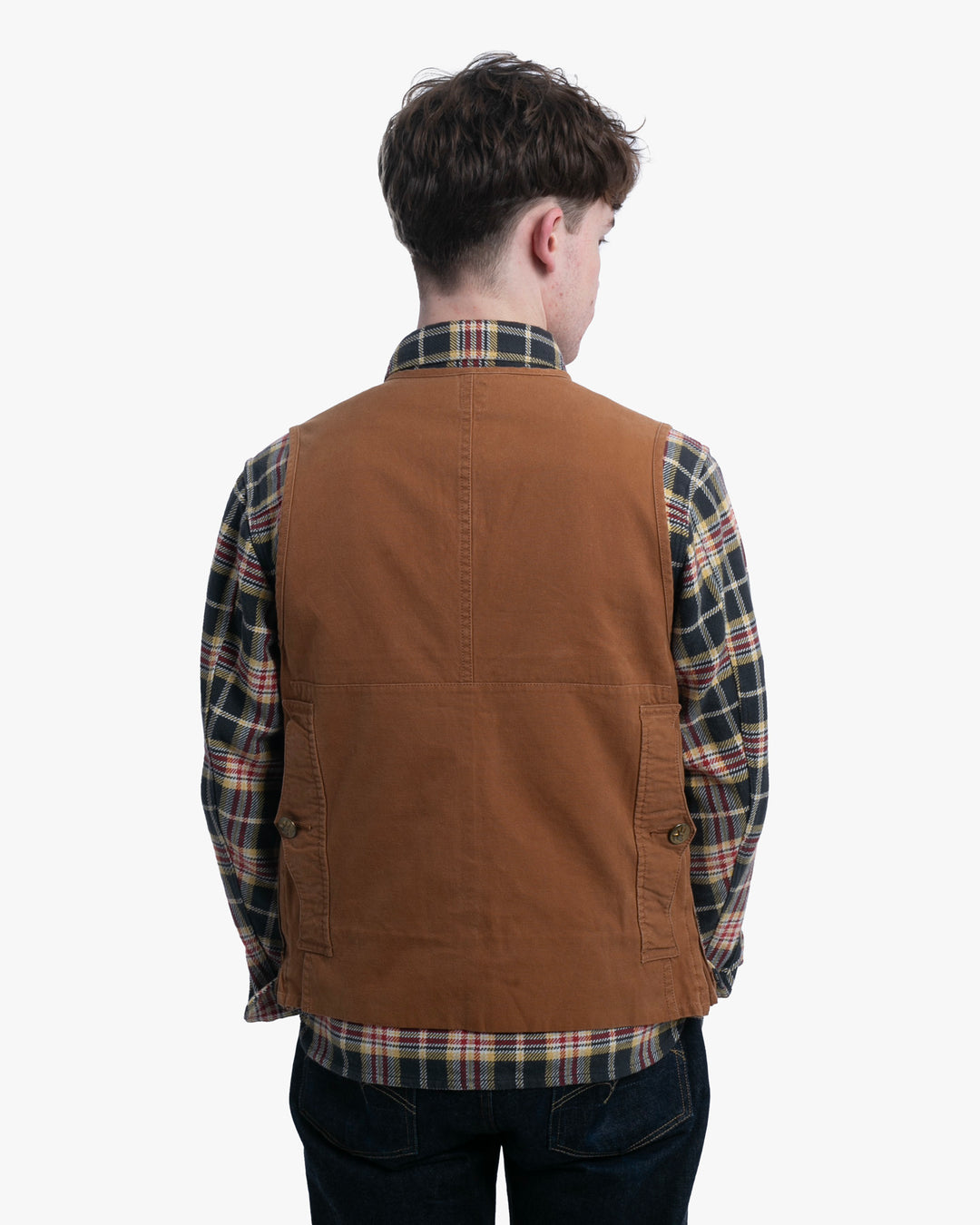 Japanese Repro Pullover Vest, M, Tatamize, Clay