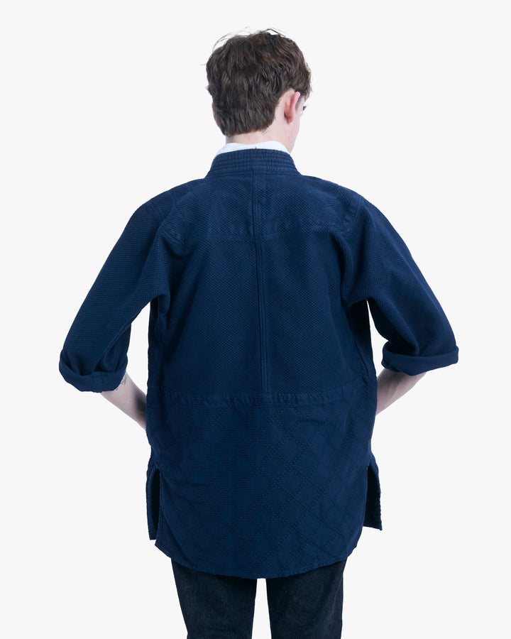 Kiriko Custom Dyed Kendogi Jacket with Pockets, Kokihanada, Sashiori Style A