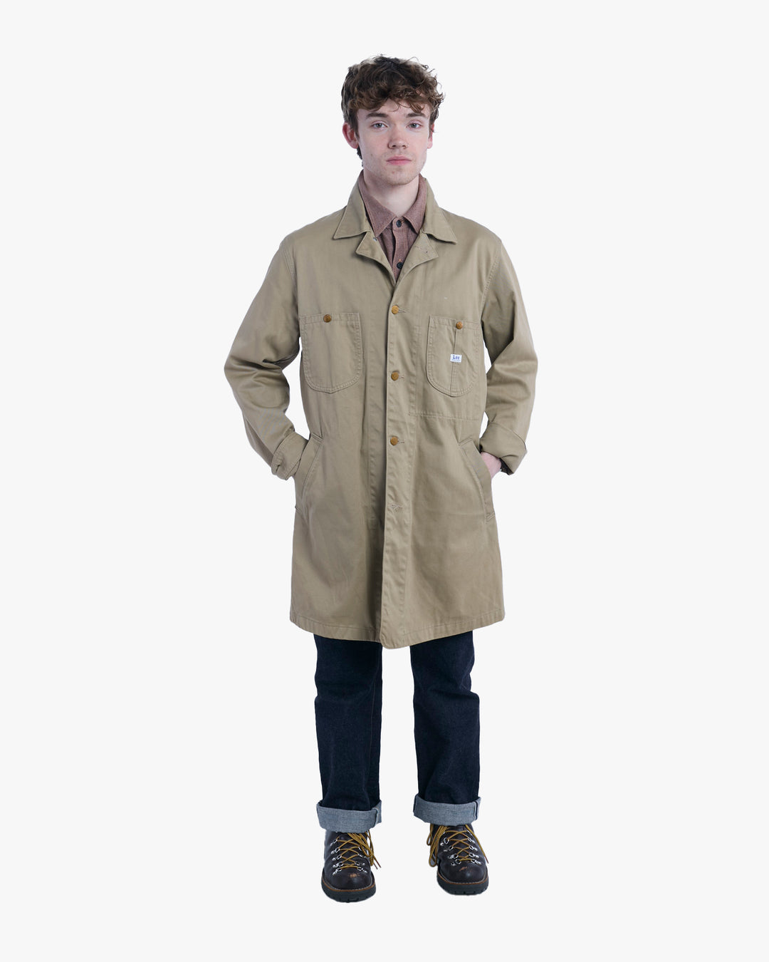 Japanese Repro Coat, XL, Lee, Khaki with Brass Buttons