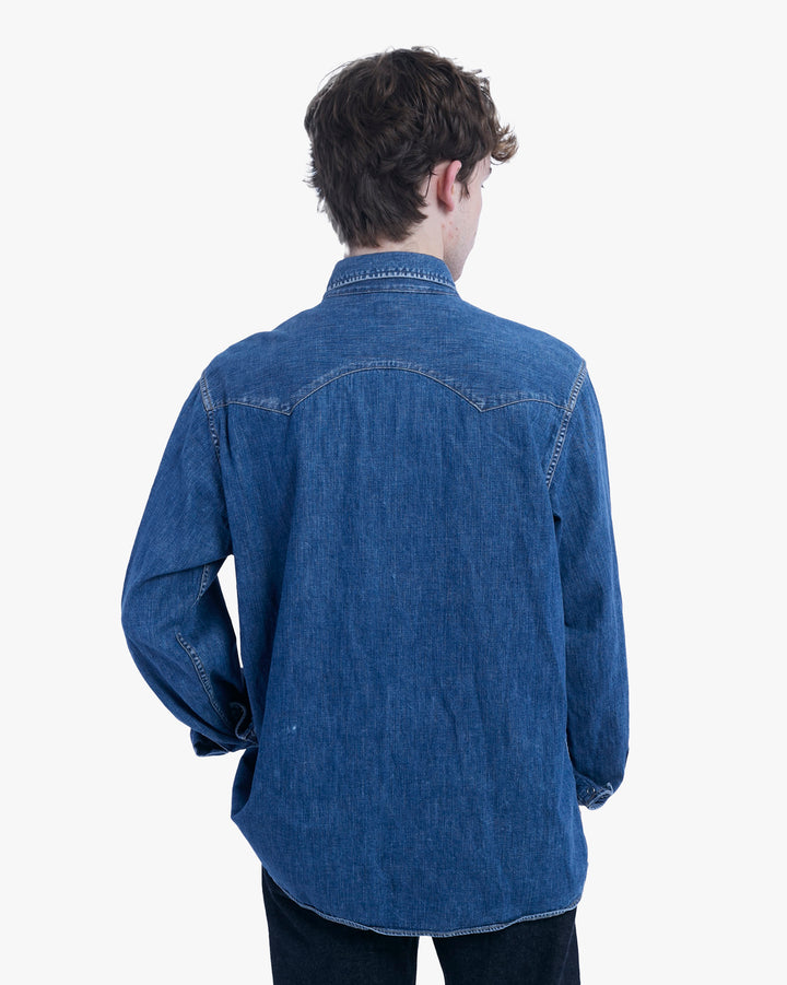 Japanese Repro Long-Sleeve Shirt, L, Standard California, Blue Denim