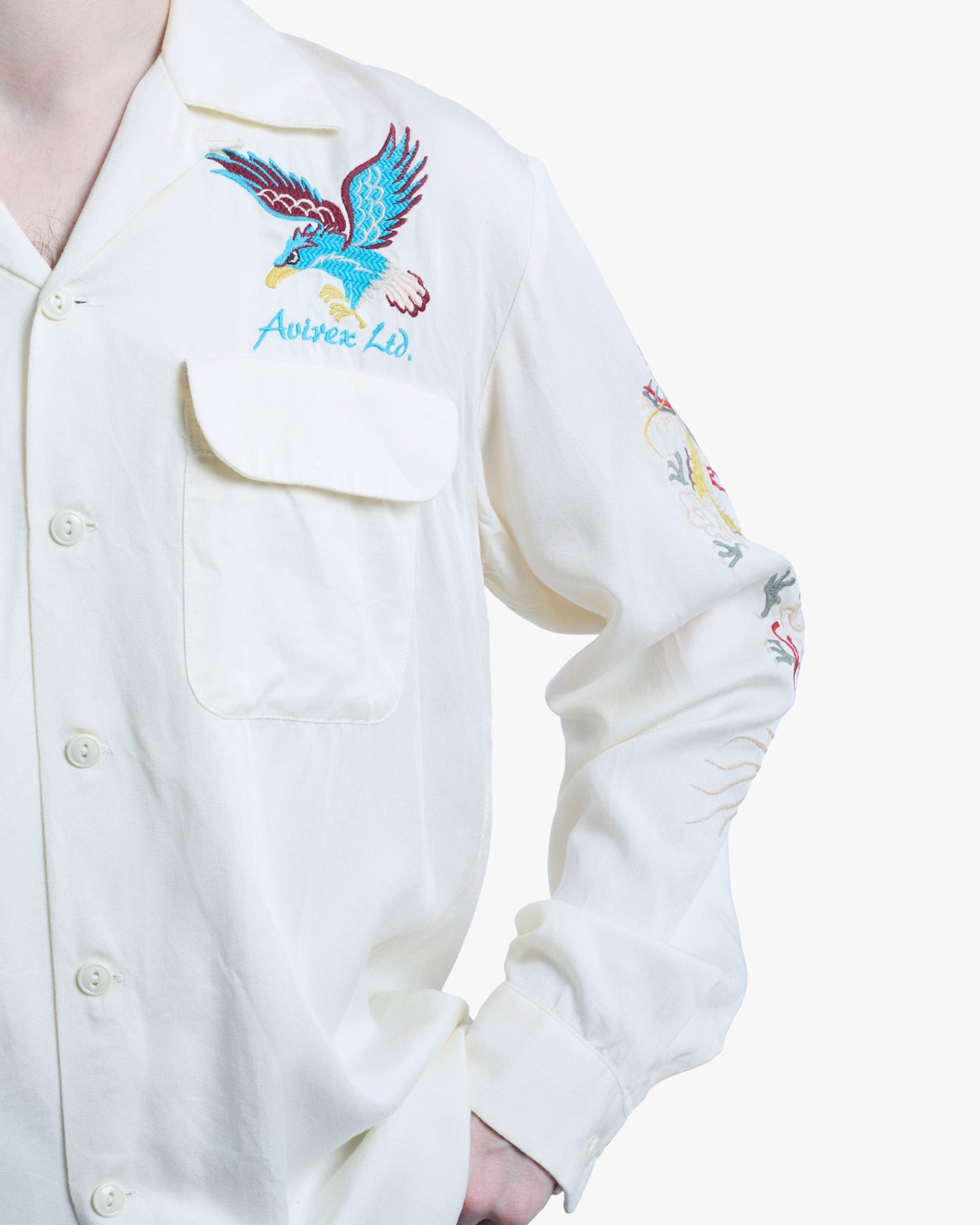 Japanese Repro Long-Sleeve Shirt, L, Avirex, Dragon and Hawk on