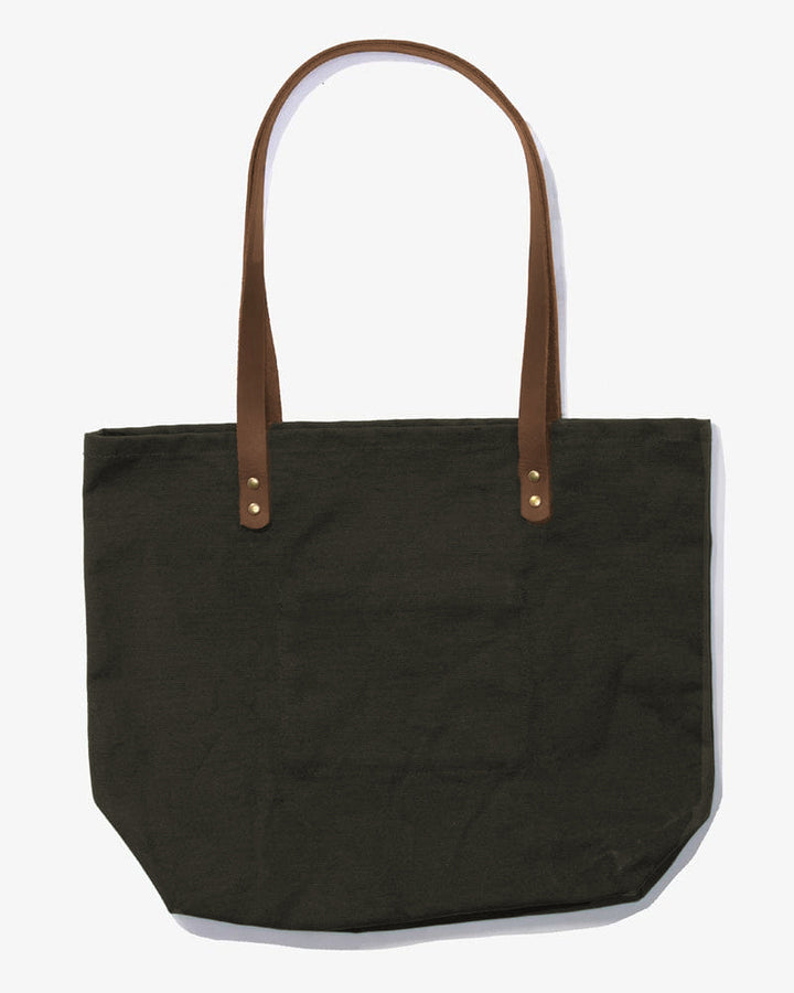 Kiriko Original Large Tote Bag, Canvas, Olive Bear