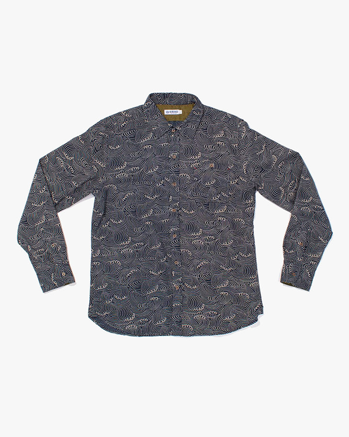 Kiriko Original Button-Up Shirt, Long Sleeve, Indigo Nami