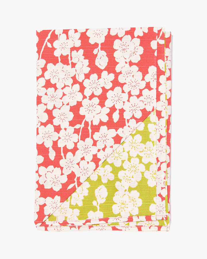 Modern Furoshiki, Musubi, Reversible, Isa Monyo, Sakura, Pink and Green, 41" x 41"