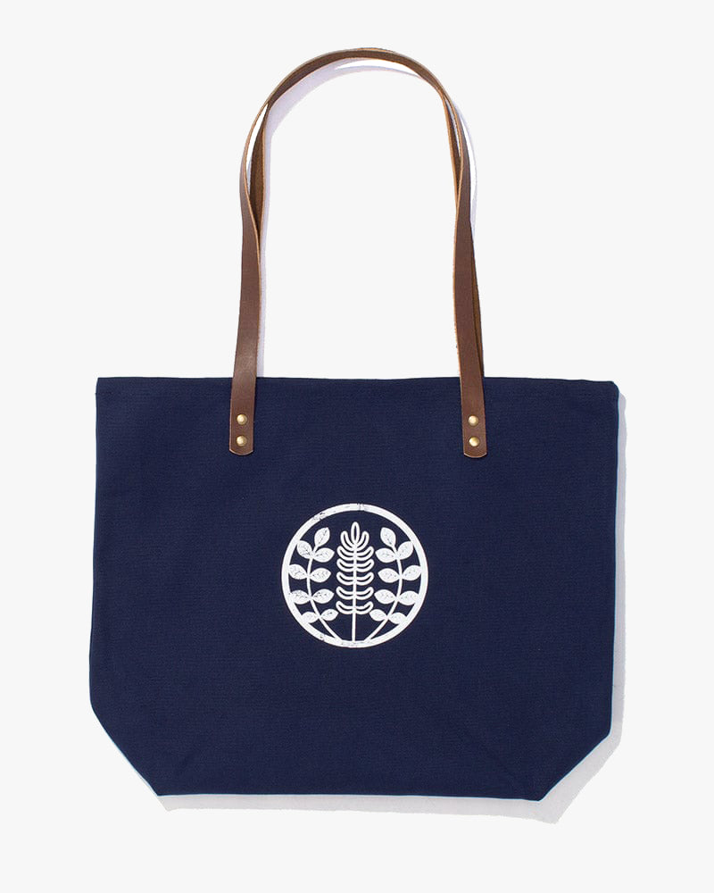 Kiriko Original Large Tote Bag, Canvas, Navy Logo