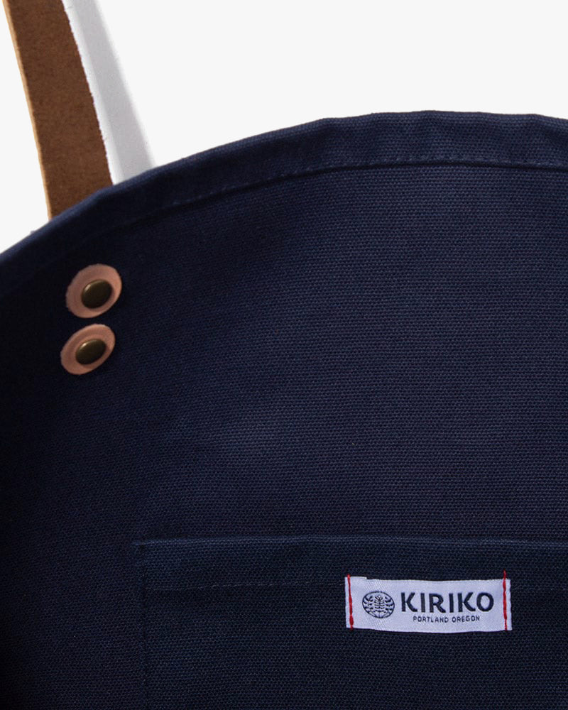 Kiriko Original Large Tote Bag, Canvas, Navy Logo
