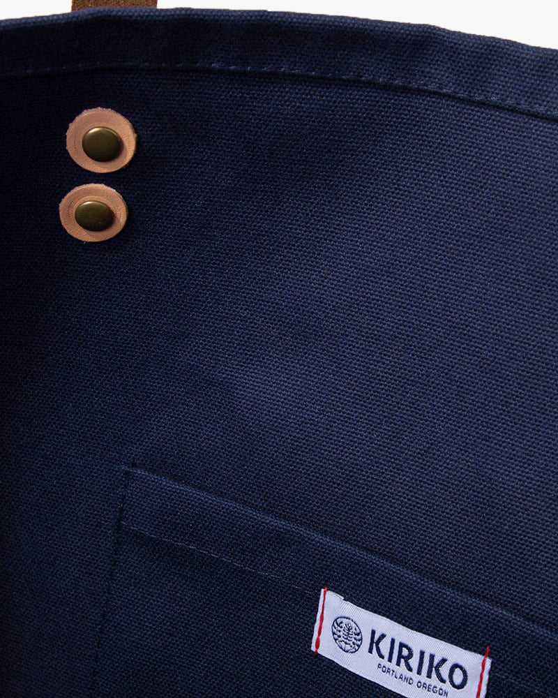 Kiriko Original Large Tote Bag, Canvas, Navy Logo
