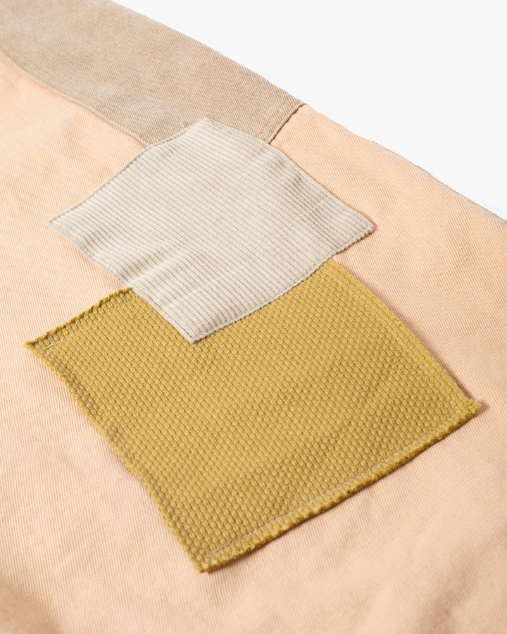 Kiriko Custom Patched Overalls, Colorblock Canvas, Tan