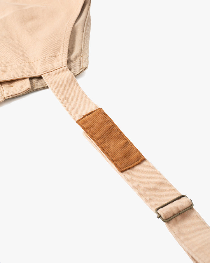 Kiriko Custom Patched Overalls, Colorblock Canvas, Tan