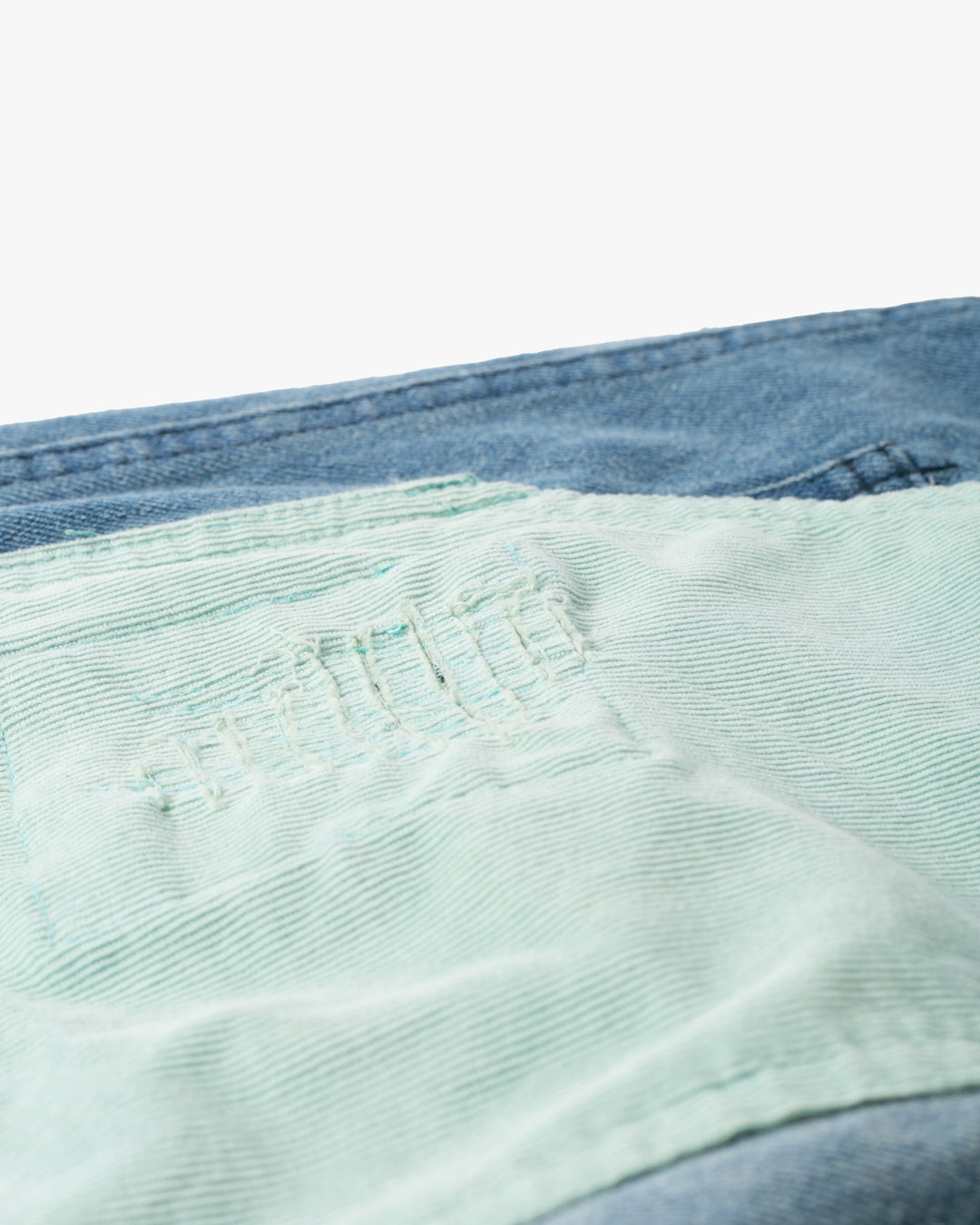 Kiriko Custom Patched Overalls, Colorblock Denim 